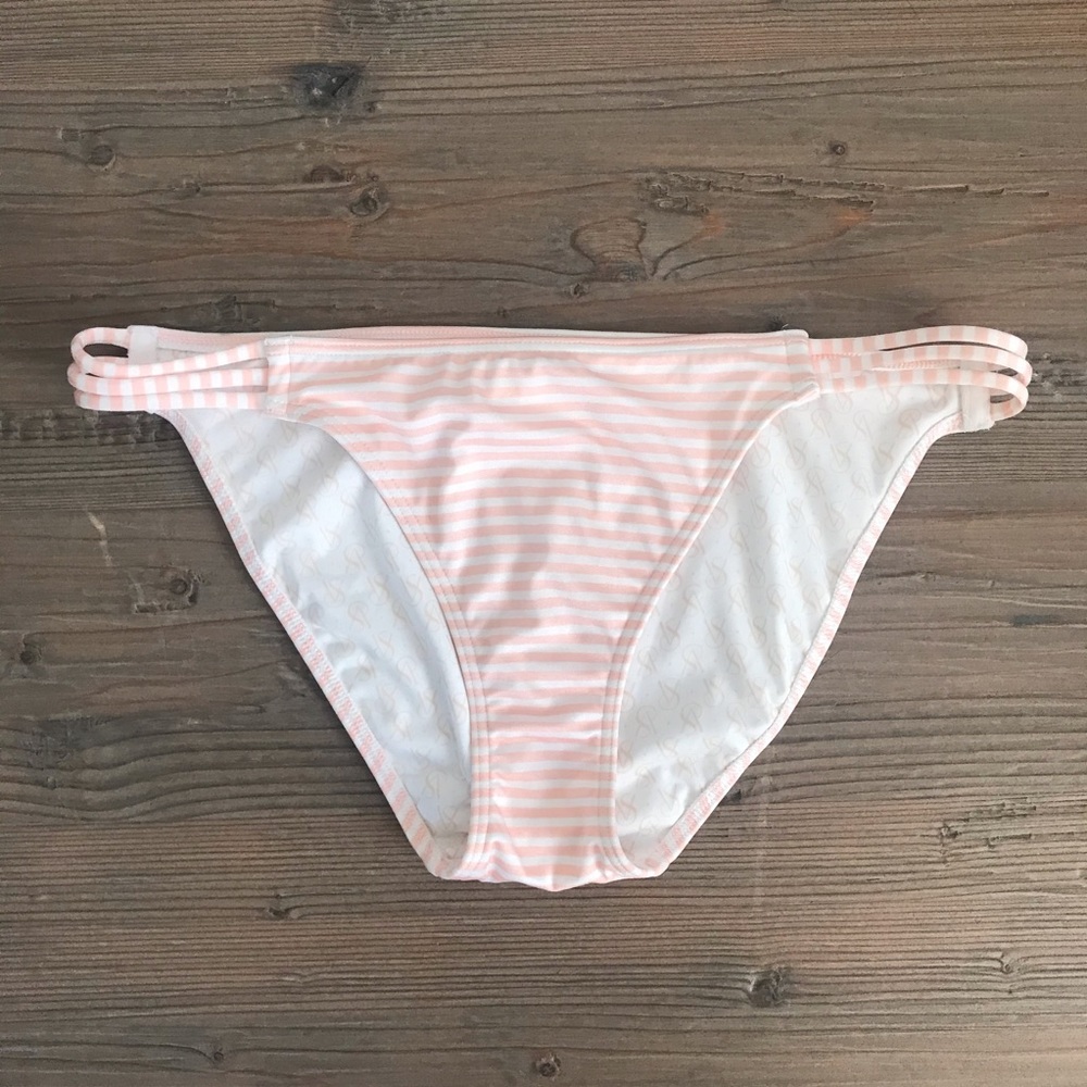 Victorias Secret Striped Pink Bikini Bottom Size M